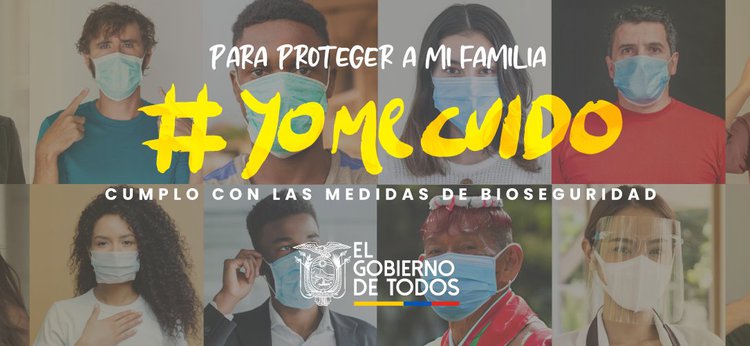 A poster showing Ecuador's COVID-19 safety campaign