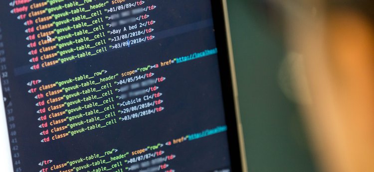 Image of writing HTML code