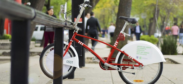 An EcoBici bike in Mexico City