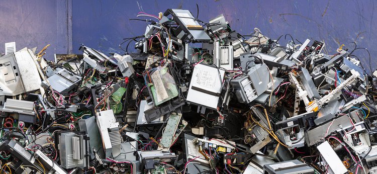 Electronic waste at a landfill site